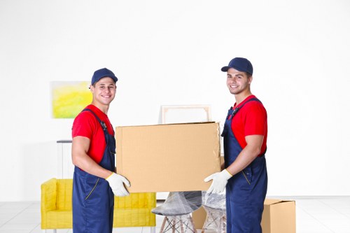 Packed boxes and household items ready for transport