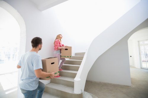 Movers handling delicate items for a central London relocation